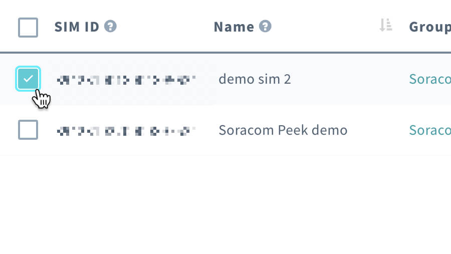 Select the individual SIM or group of SIM cards that you want to capture packets of IP traffic from