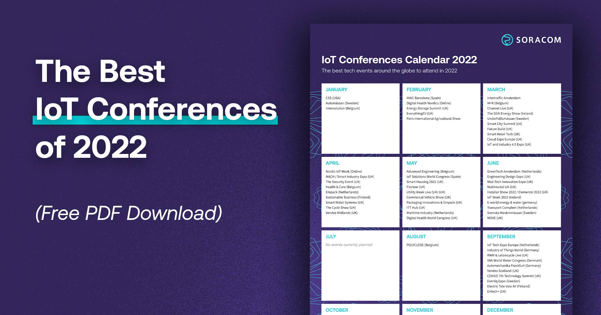 City Tech 2022 Calendar Iot Conferences & Events 2022 (105+ Dates You Need) | Soracom
