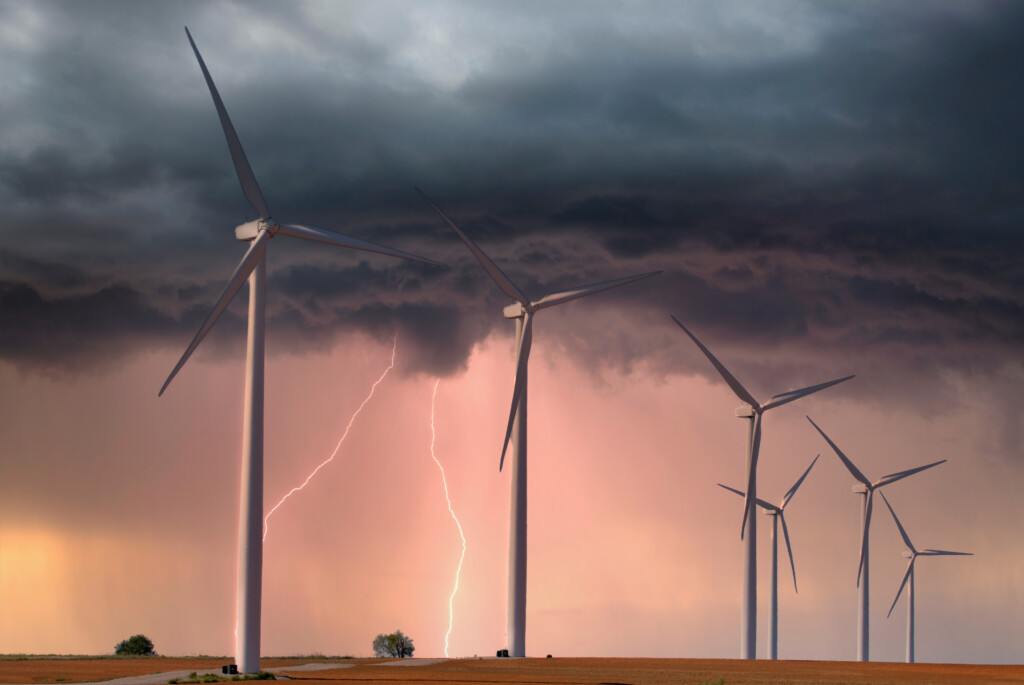 Environment, Wind turbine, Thunder, Storm