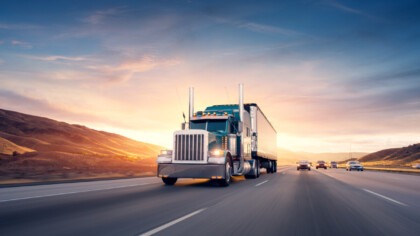 Semi truck, IoT in trucking, image by adobe stock