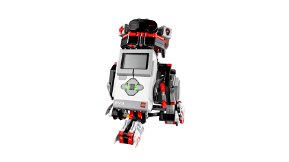 For example this robot can interact with you via the IR Beacon. It supports a wide set of sensors that can easily be programmed or extended in the EV3Dev Image.